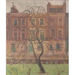 Hal Woolf (1902-1962) oil on canvas, Tree with houses beyond, signed and dated '37, 18 x 15 ins....