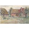 Image 1 : Octavius Ricketson (Exh. 1880-1893) watercolour, Ducks in a farmyard, signed, 9 x 14 ins....