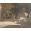 Image 1 : Mark Senior (1864-1927) unframed oil on canvas, Figures in a village square, signed and dated 190...