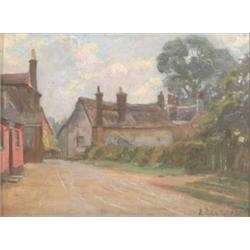 Robert Payton Reid (1859-1945) oil on board, Village street, signed, 10 x 13.5 ins....