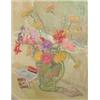 Image 1 : Miss J G Johnson oil on canvas, Still life of flowers in a jug, signed, 18 x 14 ins....