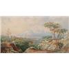 Image 1 : J. Jackson (19th C.) watercolour, "Capri from above Sorrento", inscribed and dated 1878 verso, 11...