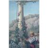 Image 1 : Frank Hyde (fl.1872-1885) oil on canvas, Girl and rose entwined column on the Amalfi coast, signe...