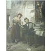 Image 1 : Emil Funk (fl.1854-64) German pair of oils on wooden panels, Groups of figures reading letters, s...