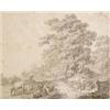 Image 1 : Daniel Dupre (1752-1817) Dutch ink and watercolour, wagoners and other figures in a landscape, si...
