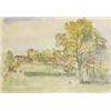 Image 1 : Lord Methuen (1886-1974) ink and watercolour, "Walnut trees in the Dordogne", signed, 11.5 x 16 i...