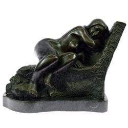 Modern Art Sleeping Female Bronze Sculpture
