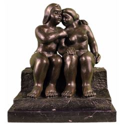 Nude Female and Male Bronze Statue