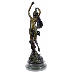 Jean Louis Gregoire Nude Female Bronze Sculpture on marble base