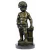 Image 1 : The Little Boy Holding Apple bronze sculpture