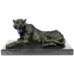 20 LBS Jaguar Bronze Sculpture on marble base