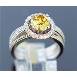 1.42ct/18k White Gold Yellow Diamond Ring