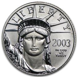 2003 1/10 oz Platinum American Eagle BU