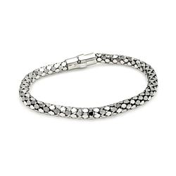 Sterling Silver Rhodium Plated Snake Skin Italian Bracelet itb00003rh