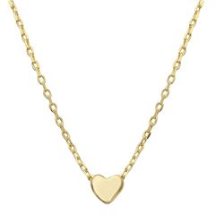 Sterling Silver Gold Plated Small Heart Necklace - STP01543GP