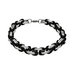 Stainless Steel Two Toned Black Bracelet ssb00241