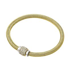 Sterling Silver Gold Plated Micro Pave Clear CZ  Italian Bracelet JPB00007GP