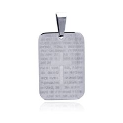 Stainless Steel Cross Prayer Dog Tag Charm Pendant ssp00221