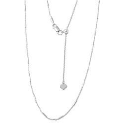 Sterling Silver Rhodium Plated Adjustable Bar Chain - DIN00030RH