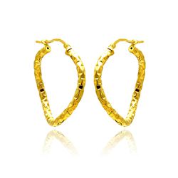 Sterling Silver Gold Plated Open Heart Hoop Earring ite00025gp