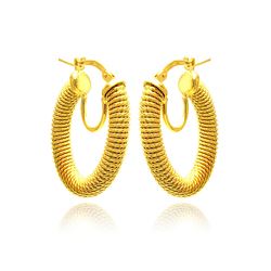 Sterling Silver Gold Plated Hoop Earring ite00043gp