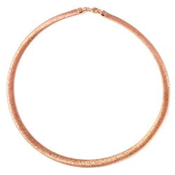 Sterling Silver Rose Gold Plated Wheat Texture Italian Necklace DIN00001RGP