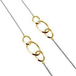 Sterling Silver Chain Necklace with Gold Plated Intertwined Loops ITN00113GP