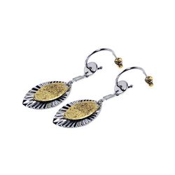 Sterling Silver Rhodium Plated Marqui Sterling Gold Rhodium Plated Marqui CZ Round Hook Earring ste0