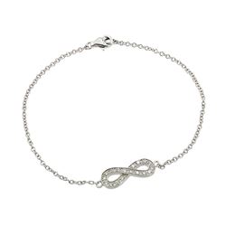 Sterling Silver Rhodium Plated Infinity CZ Bracelet bgb00182