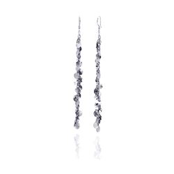 Sterling Silver Rhodium Plated Dangling Hook Earrings dse00064