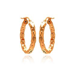 Sterling Silver Rose Gold Plated Oval Hoop Earring ite00024rgp
