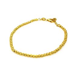 Sterling Silver Gold Plated Bead Strand Italian Bracelet itb00121gp