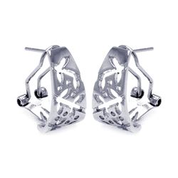 Rhodium Plated Brass Leverback Earring bbe00015