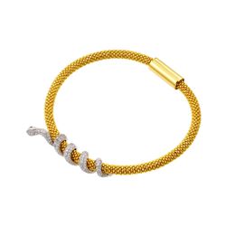 Sterling Silver Gold Plated Snake Wrap Bracelet ITB00185GP