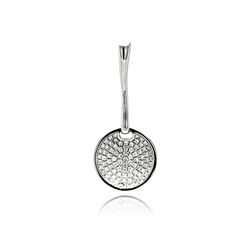 Sterling Silver Rhodium Plated Circle Micro Pave CZ Dangling Pendant acp00085