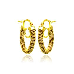 Sterling Silver Gold Plated Italian Hoop Earring ite00035gp
