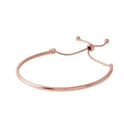 Sterling Silver Rose Gold Plated Adjustable Bangle Bracelet Italian Bracelet ECB00099R