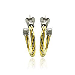 Stainless Steel Two Tone Cable Stud Earring sse00027
