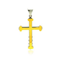 Stainless Steel Gold Plated Cross Charm Pendant ssp00182