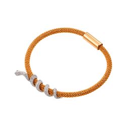 Sterling Silver Rose Gold Plated Snake Wrap Bracelet ITB00185RGP