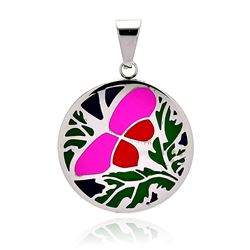 Stainless Steel Multi Color Butterfly Disc Charm Pendant ssp00236