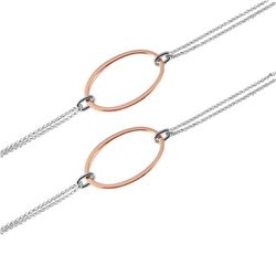 Sterling Silver Chain Necklace with Oval Gold Plated Loops ITN00098RH/GP