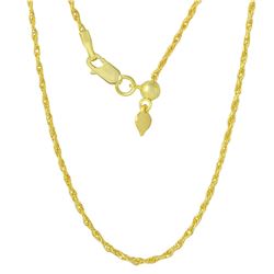 Sterling Silver Gold Plated Adjustable Rope Chain - DIN00029GP