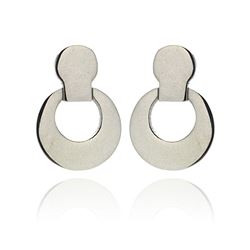 Stainless Steel Open Round Hanging Stud Earring sse00017
