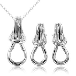 Sterling Silver Rhodium Plated Personalized Knot Mounting Set - BGS00464