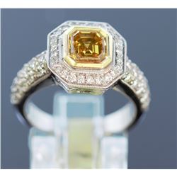 1.21ct/18K White Gold/ Yellow gold Yellow Dimaond Ring