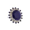Image 1 : 14KT White Gold 26.70ctw Blue Sapphire and Diamond Ring