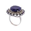 Image 3 : 14KT White Gold 26.70ctw Blue Sapphire and Diamond Ring