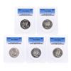Image 1 : Set of (5) Franklin Half Dollar Coins PCGS Graded MS64