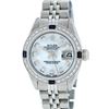 Image 1 : Rolex Ladies SS MOP Diamond and Sapphire Datejust Wristwatch